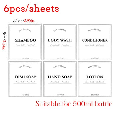 Waterproof Bathroom Bottle Label Set – product detail view 24