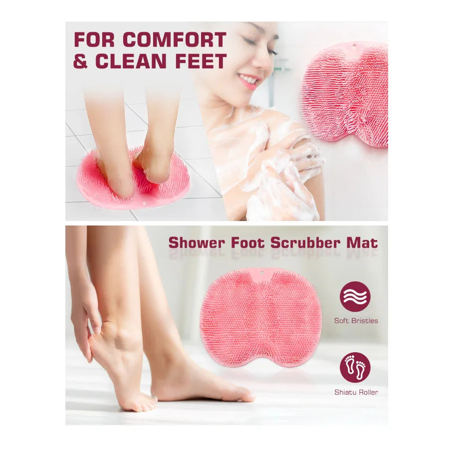 Wall-Mounted Silicone Shower Foot Scrubber Mat – product detail view 6