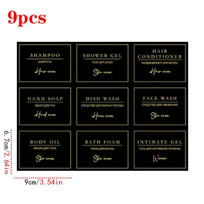 Waterproof Bathroom Bottle Label Set – product detail view 9