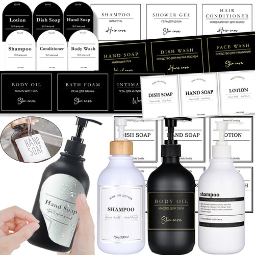 Waterproof Bathroom Bottle Label Set – product overview