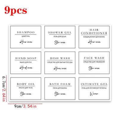 Waterproof Bathroom Bottle Label Set – product detail view 25