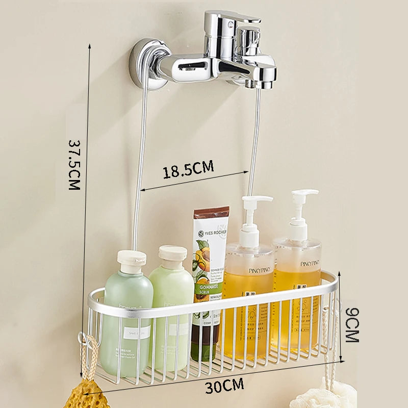 Hanging Shower Caddy with Hooks – product detail view 6