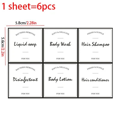 Waterproof Bathroom Bottle Label Set – product detail view 19