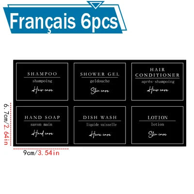 Waterproof Bathroom Bottle Label Set – product detail view 13